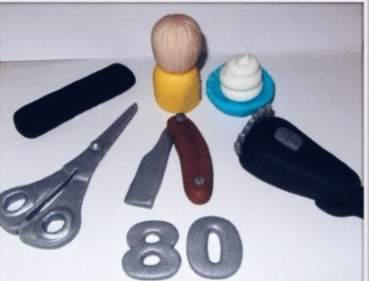 Edible barber,hairdresser cake topper,fondant icing decorations
