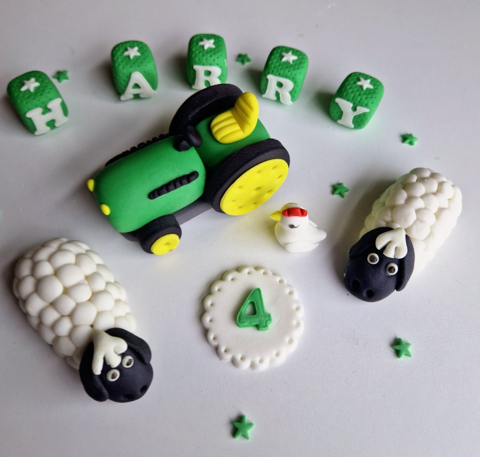 Farm fondant cake topper outlets