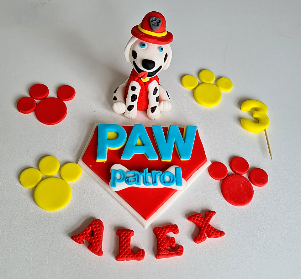 Edible dog patrol cake topper,fondant party decoration