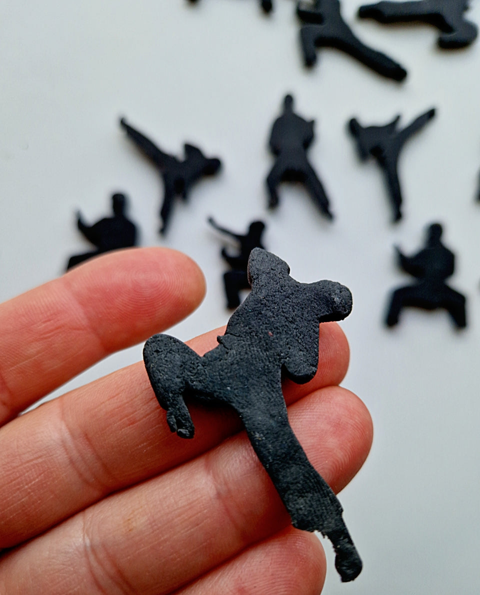 12 Edible martial karate cake toppers,fondant icing decorations
