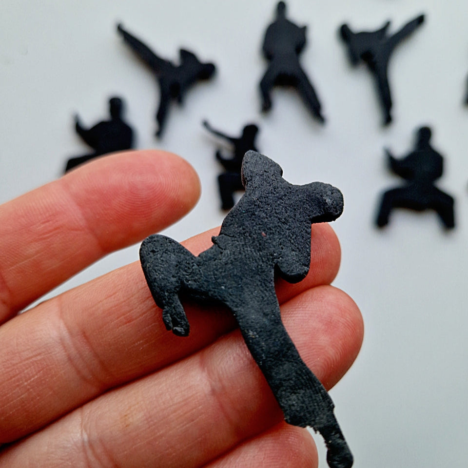 12 Edible martial karate cake toppers,fondant icing decorations