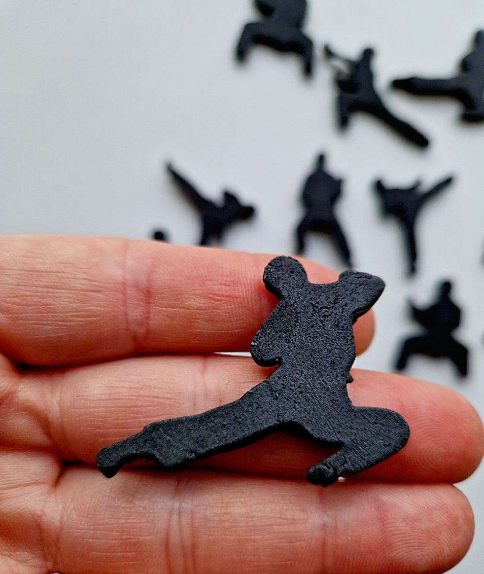 12 Edible martial karate cake toppers,fondant icing decorations