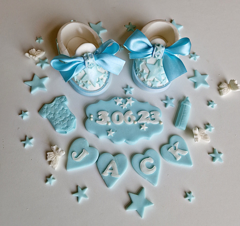 Edible baby booties/shoes cake topper,fondant icing decorations
