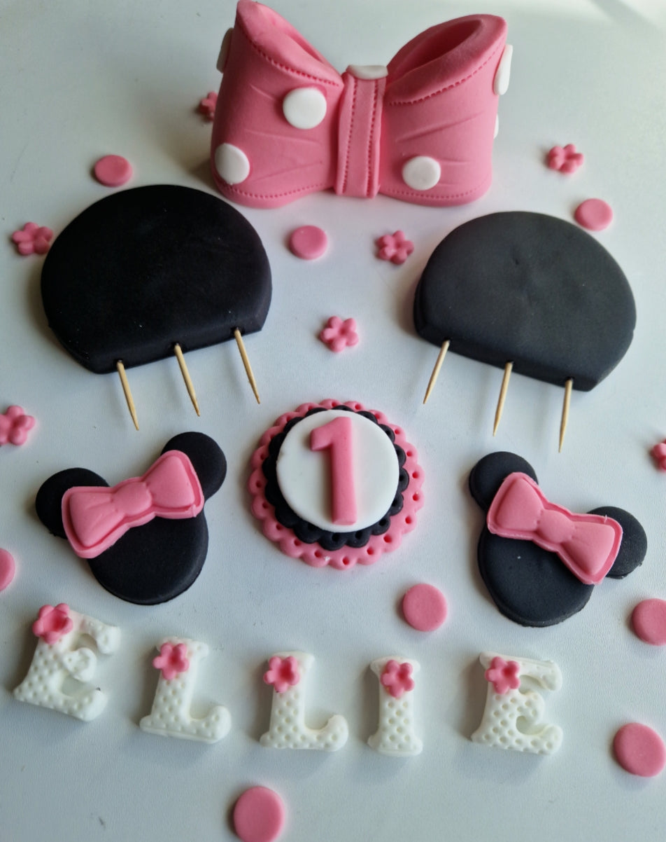 Edible mouse cake topper,fondant icing decorations