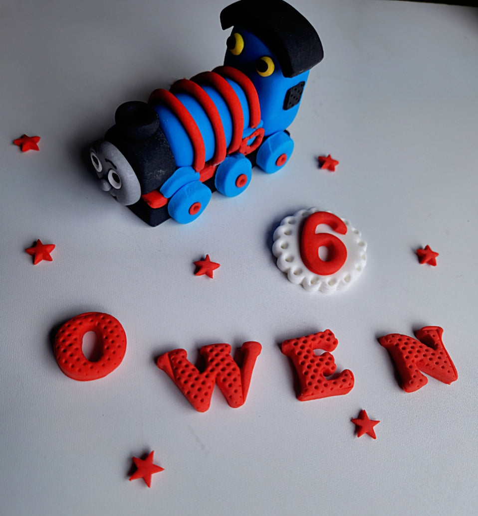 Edible Thomas The Tank engine train cake topper,fondant icing decoration