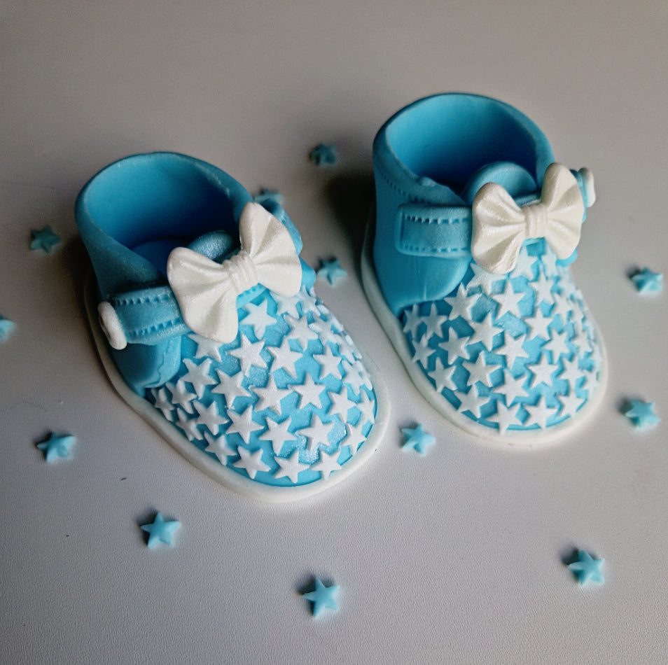 Edible baby booties/ shoes cake topper,fondant icing decoration