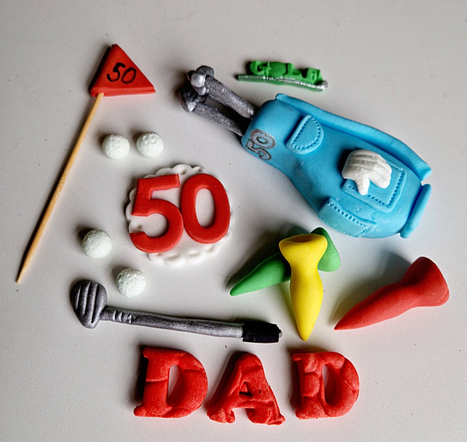 Edible golf cake topper,fondant icing decoration