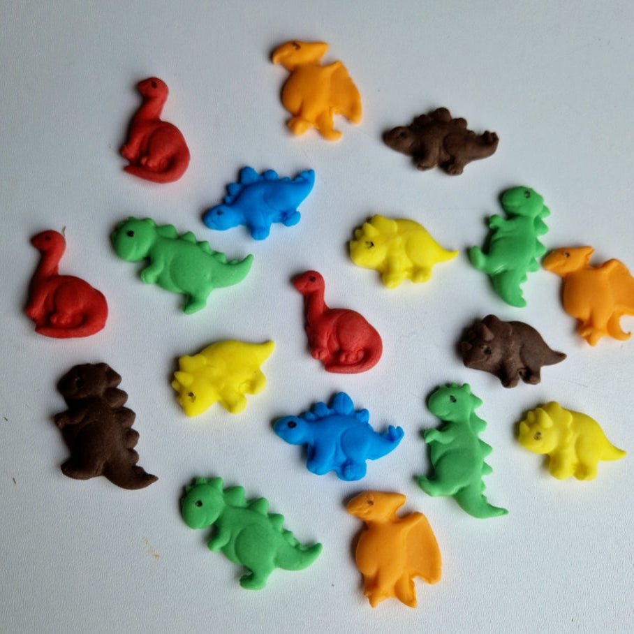 18 Edible mini dinosaur cake/cupcakes topper,fondant icing decorations
