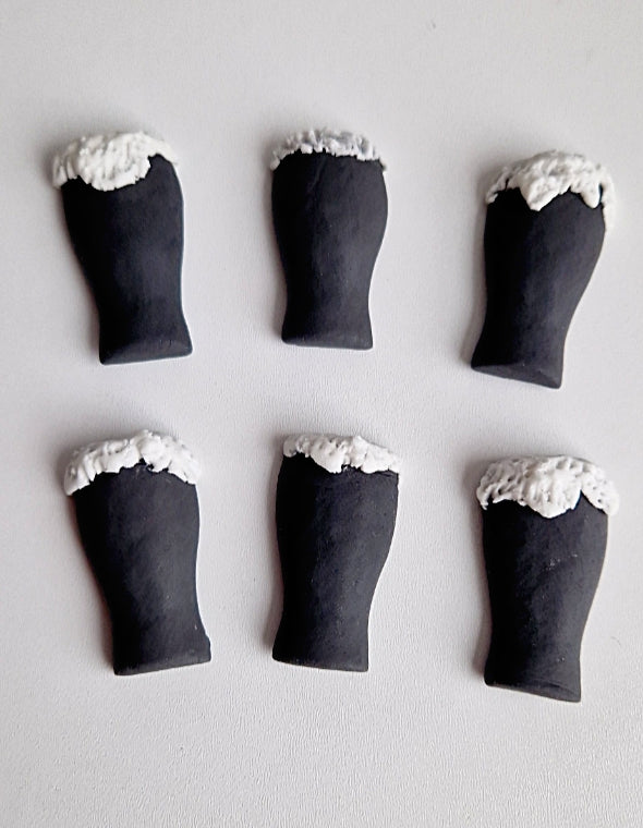 Edible Guinness cupcakes toppers,fondant beer icing decorations