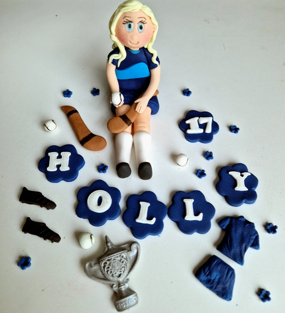 Edible soccer/football GAA player cake topper,fondant icing decoration