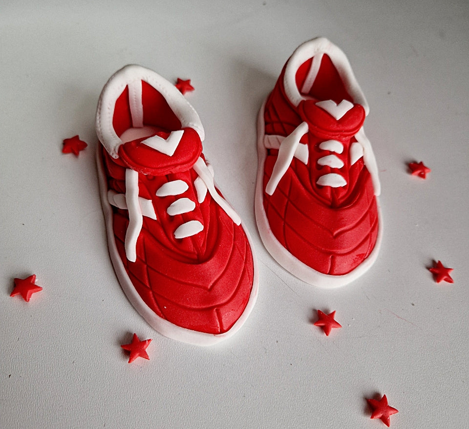 Edible soccer/football boots cake topper,fondant icing decoration