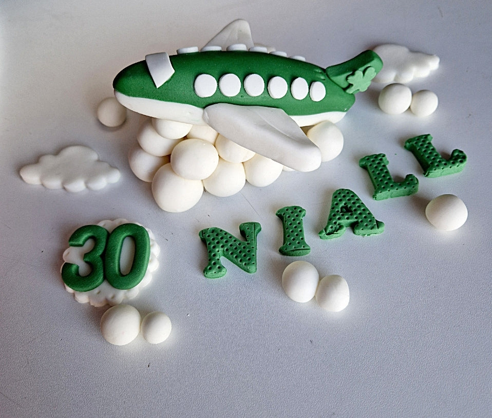 Edible plane cake topper,fondant icing decoration