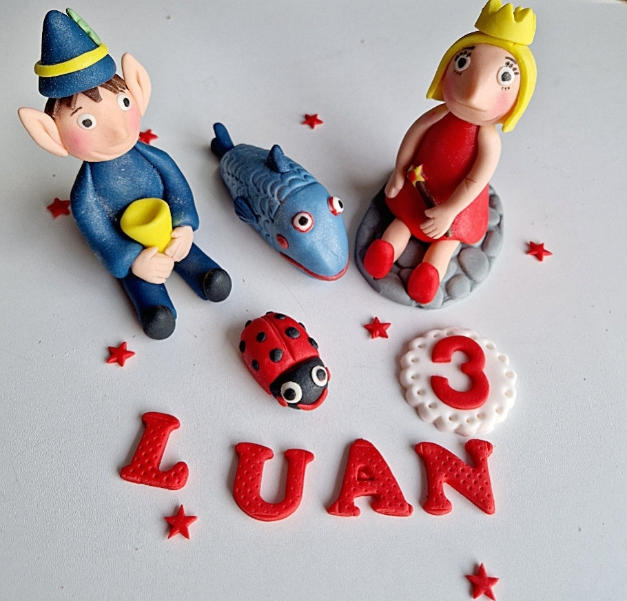 1 figure Ben and Holly's little kingdom edible cake topper,fondant icing decoration