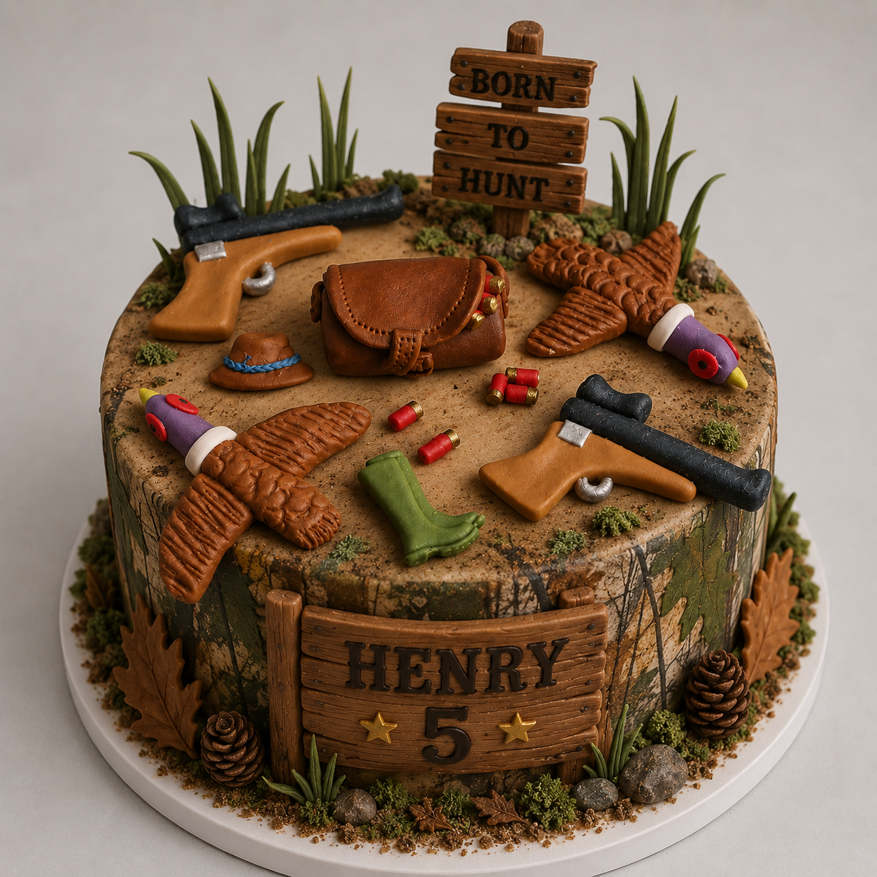 Edible hunting cake/cupcakes topper,birthday fondant party decorations