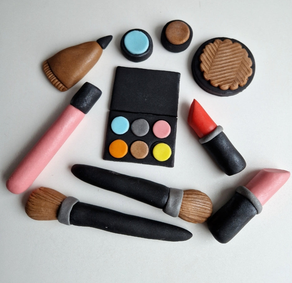 Edible make-up cake toppers,fondant icing party decoration