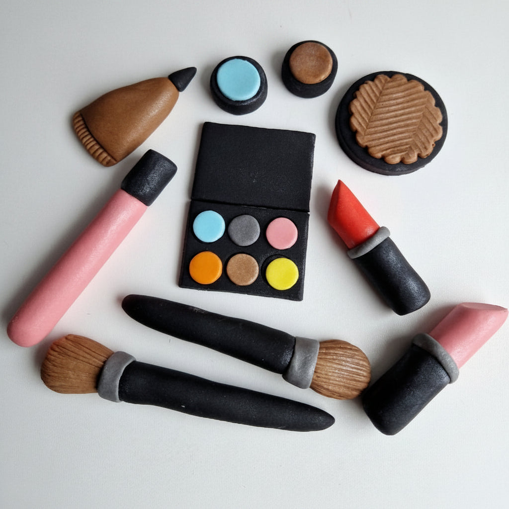 Edible make up cake toppers,fondant icing party decoration