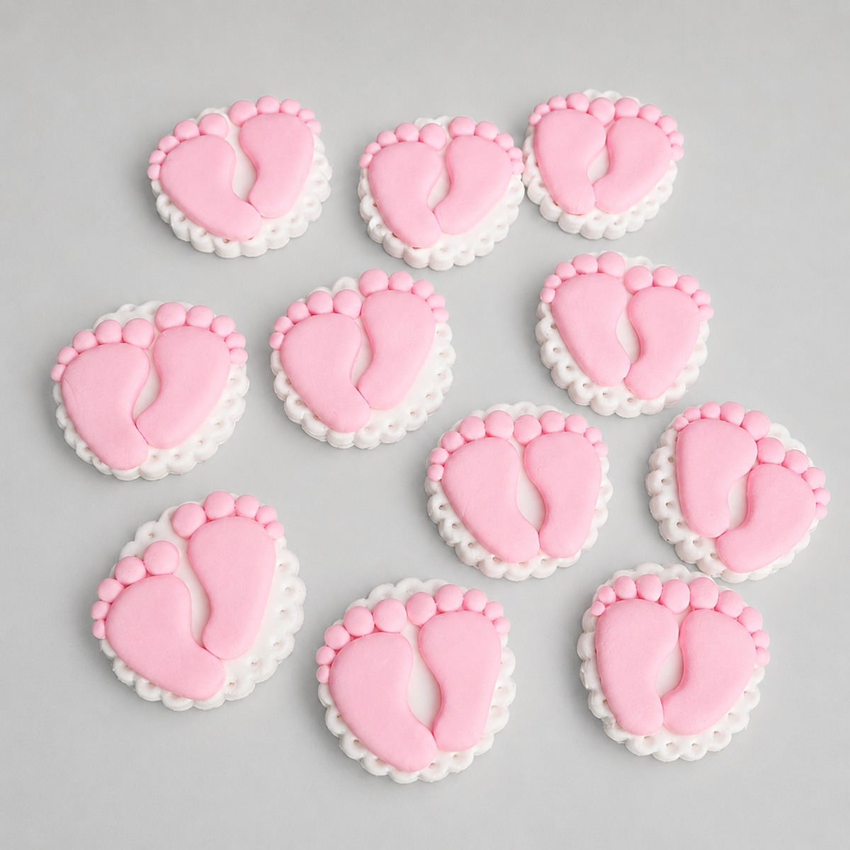 12 Edible baby feet cupcake toppers,fondant icing decoration