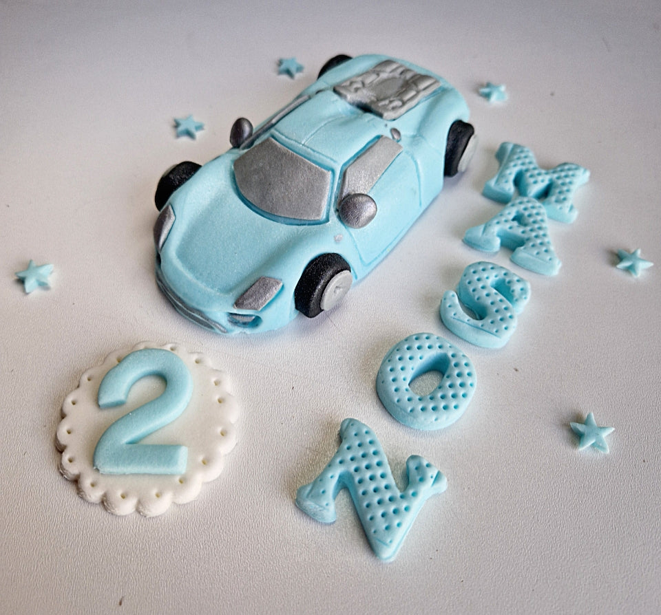 Edible sport car cake topper,fondant icing decoration