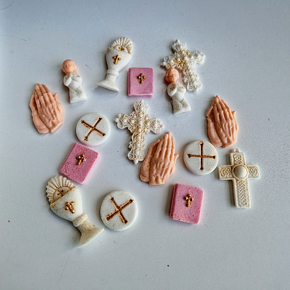 15 Edible Communion/Confirmation cake tippers,fondant icing decorations