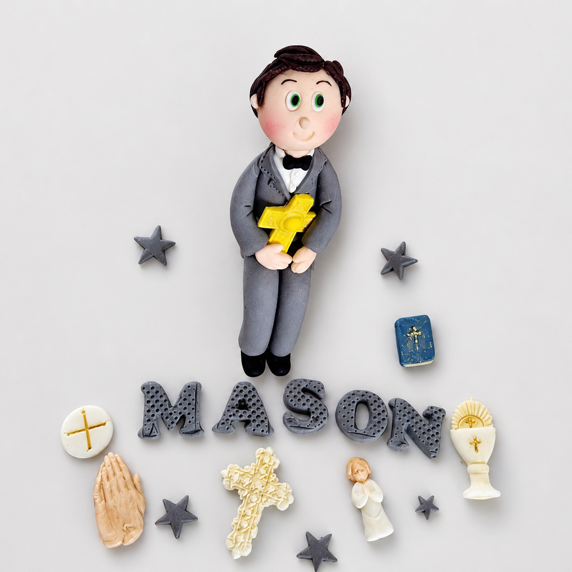 Edible First Holy Communion figurine cake topper,fondant icing decoration