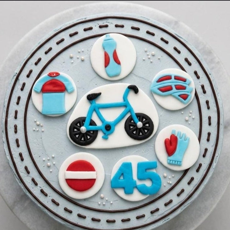 Edible cycling cake topper,fondant icing decoration