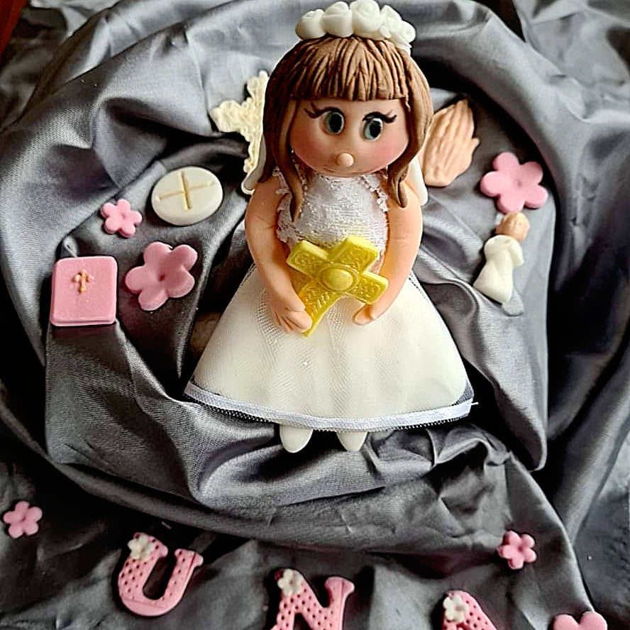 Edible Communion figurine cake topper,fondant icing decoration