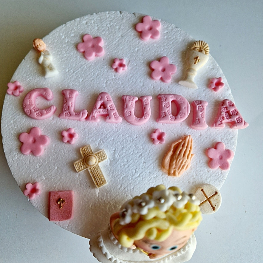 Edible Communion figurine cake topper,fondant icing decoration