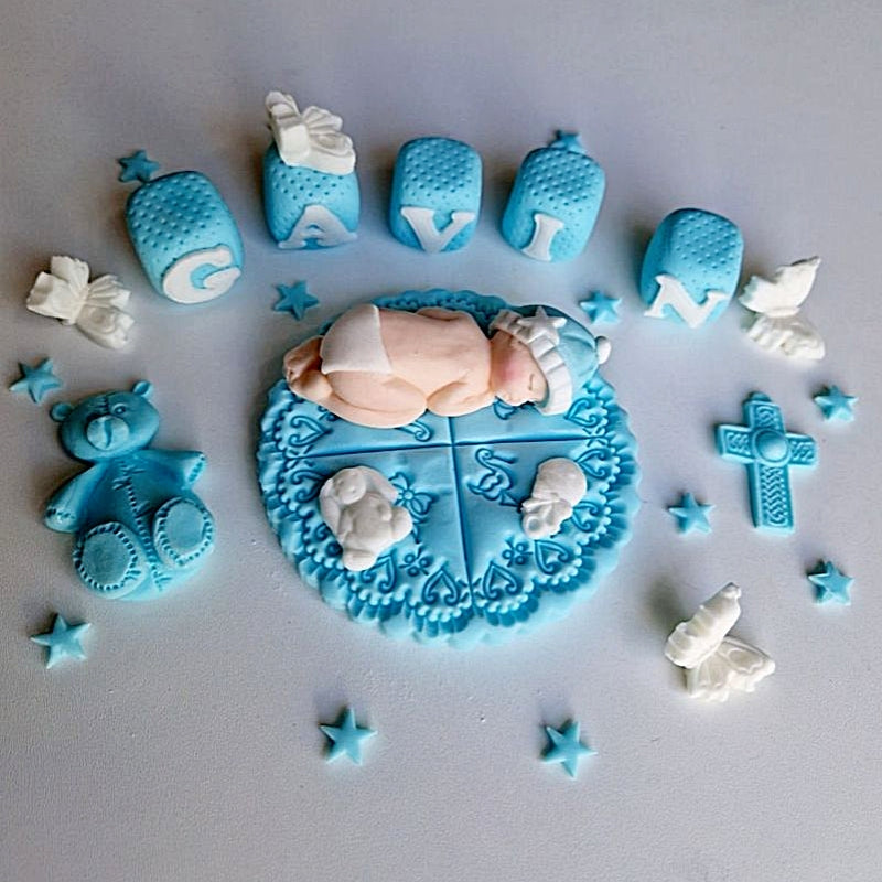 Edible baby cake topper,baptism/christening,fondant icing decoration