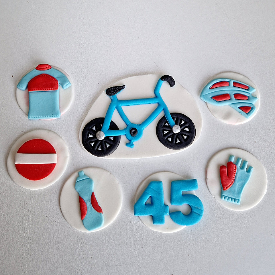 Edible cycling cake topper,fondant icing decoration