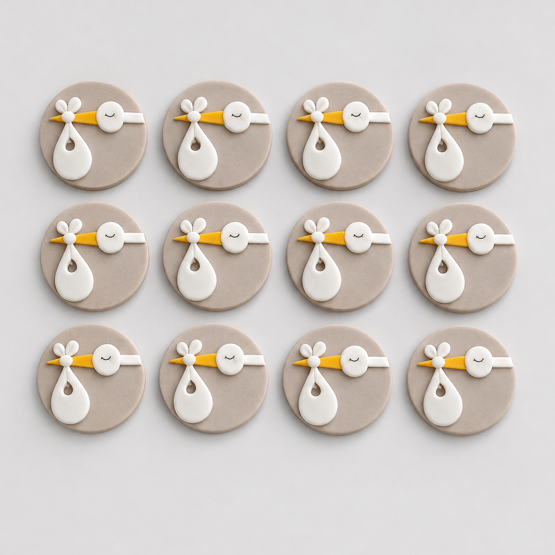 Edible storks fondant cupcake toppers,sugar icing decorations