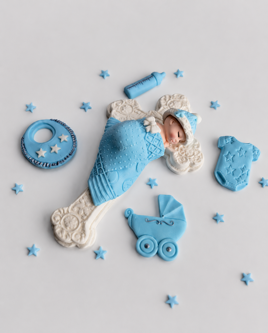 Edible baptism baby cake topper,fondant icing decorations