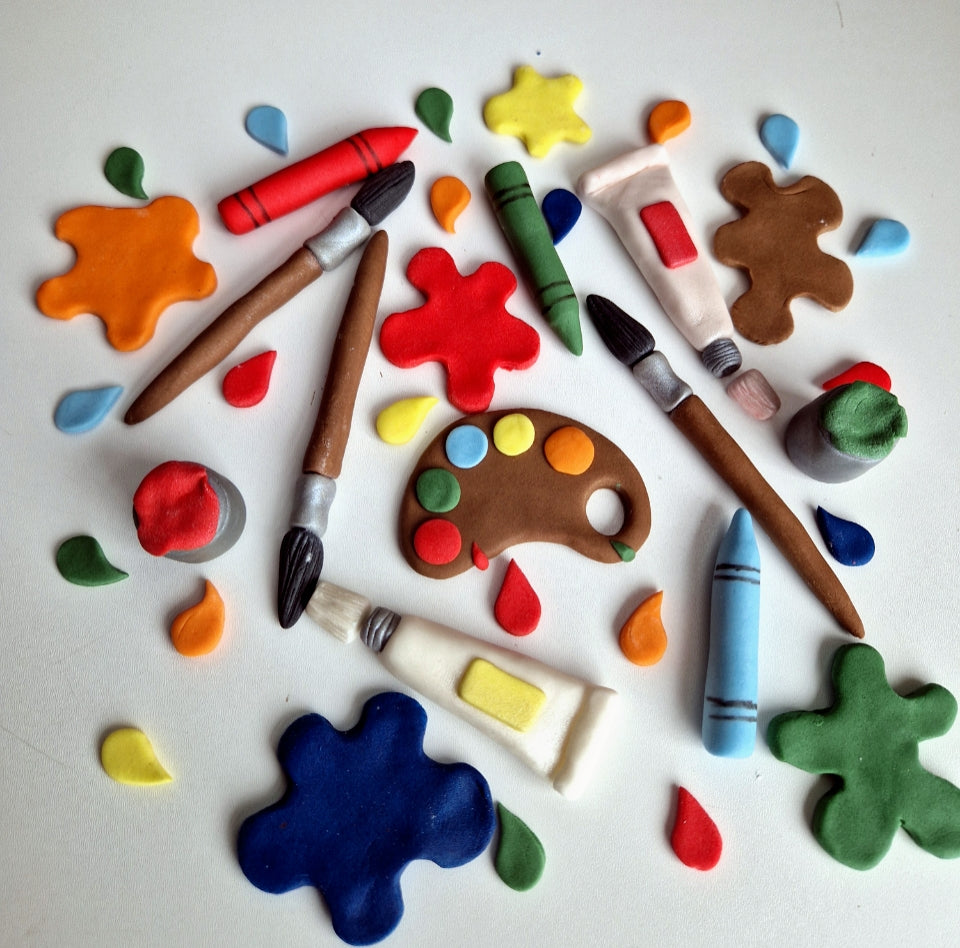 Edible art cake topper,painter fondant icing cake decoration