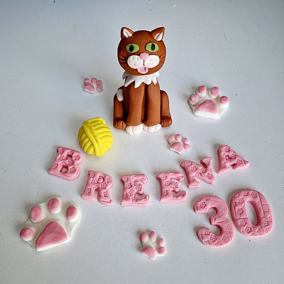 Edible cat/dog cake topper,fondant icing decoration