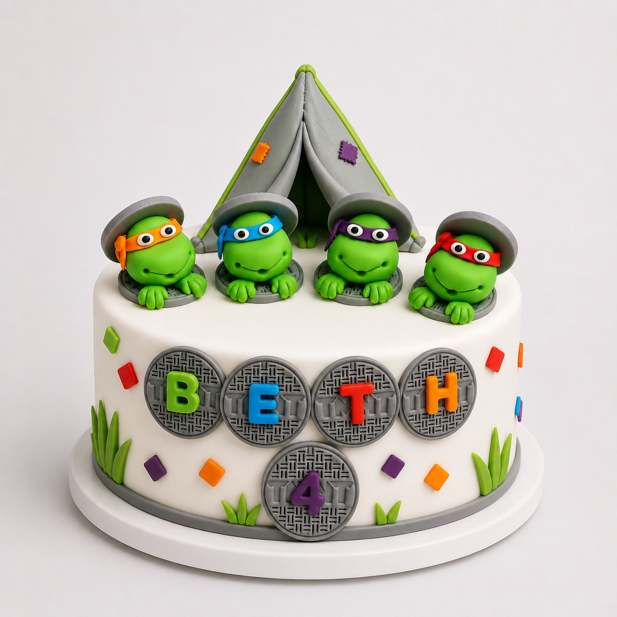 Edible turtles cake topper,fondant icing decorations