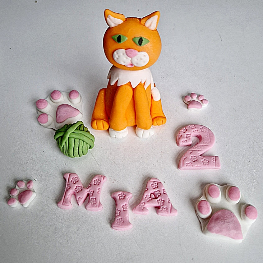 Edible cat/dog cake topper,fondant icing decoration