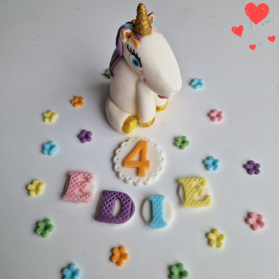 Edible unicorn cake topper,fondant icing decoration