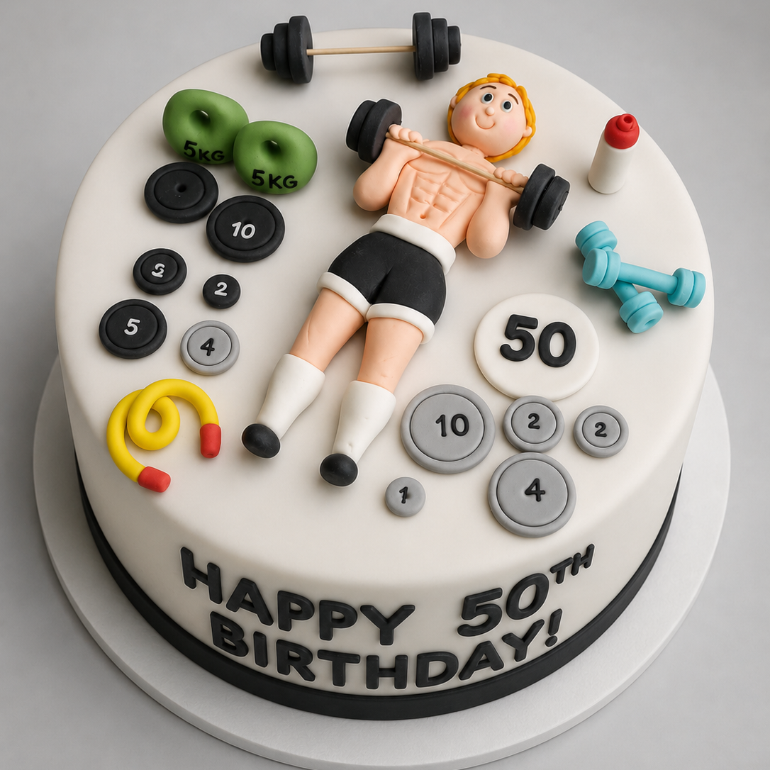Edible gym cake topper,fondant figurine icing decoration