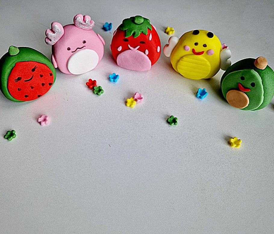 Edible squishmallows cake toppers,fondant icing decorations