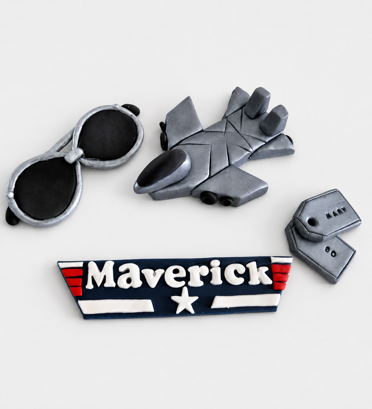 Edible Top Gun cake topper,handmade fondant icing decoration