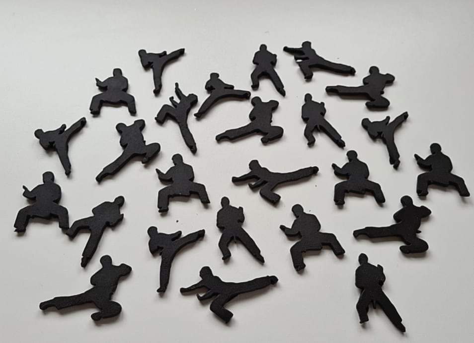 12 Edible martial karate cake toppers,fondant icing decorations
