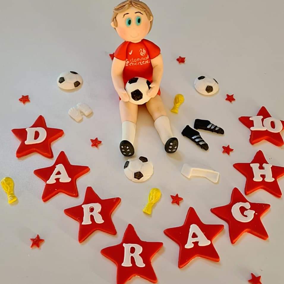 Edible soccer/football GAA player cake topper,fondant icing decoration