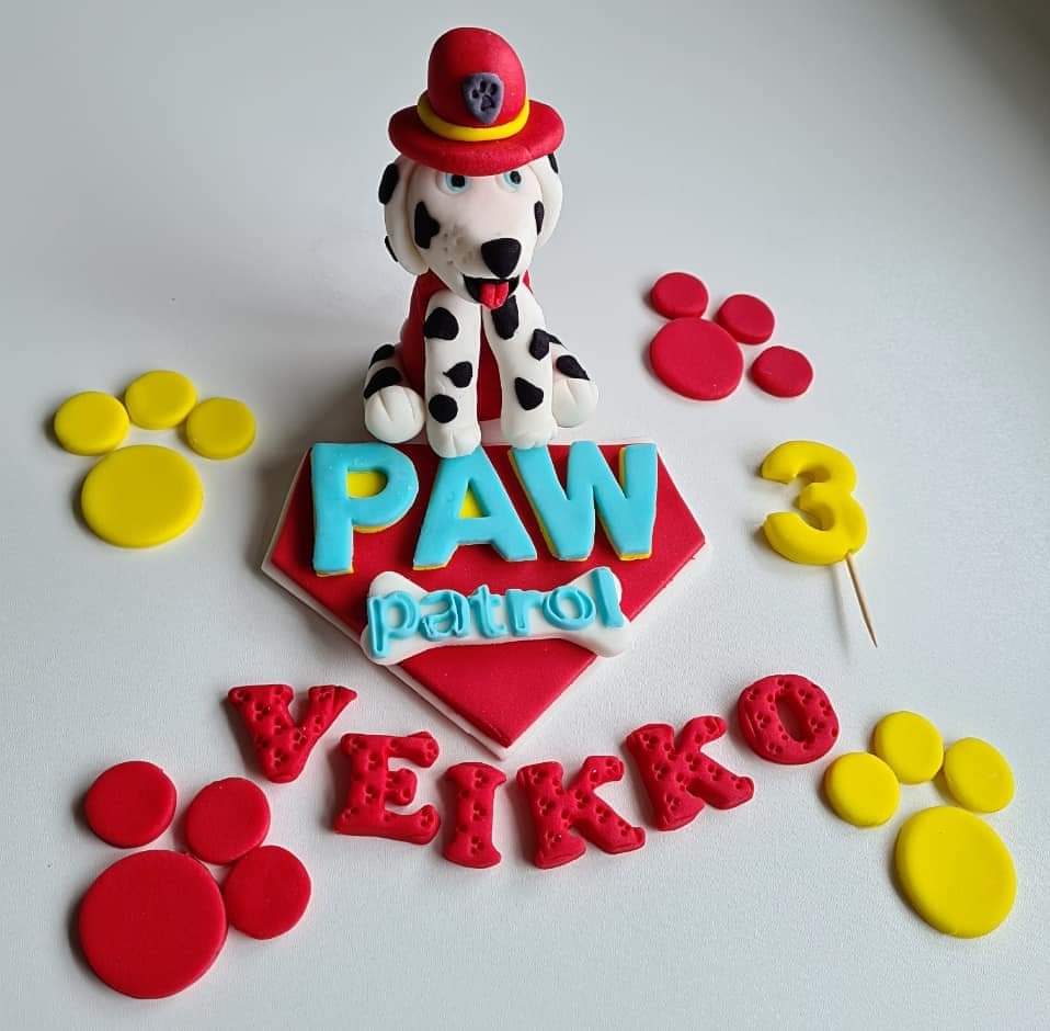 Edible dog patrol cake topper,fondant party decoration