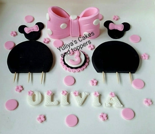 Edible mouse cake topper fondant icing decoration