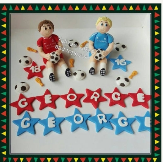 Edible soccer/football GAA player cake topper,fondant icing decoration