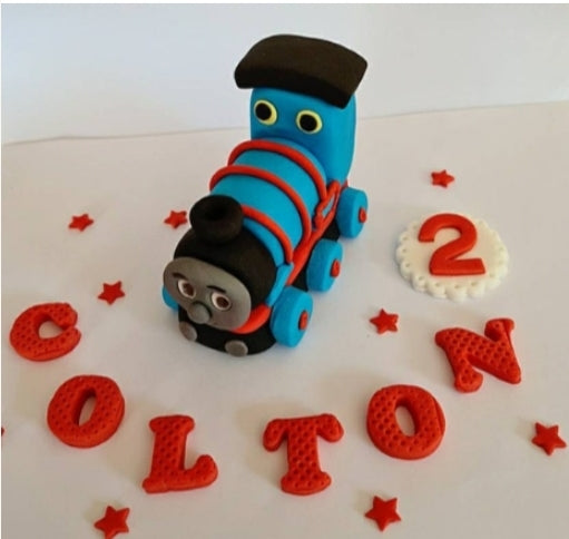 Edible Thomas The Tank engine train cake topper,fondant icing decoration