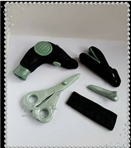 Edible barber,hairdresser cake topper,fondant icing decorations