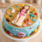 Edible woman on the beach sunbathing cake topper,fondant icing decoration