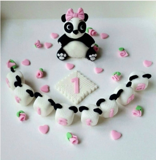 Edible baby panda cake topper,fondant icing decoration