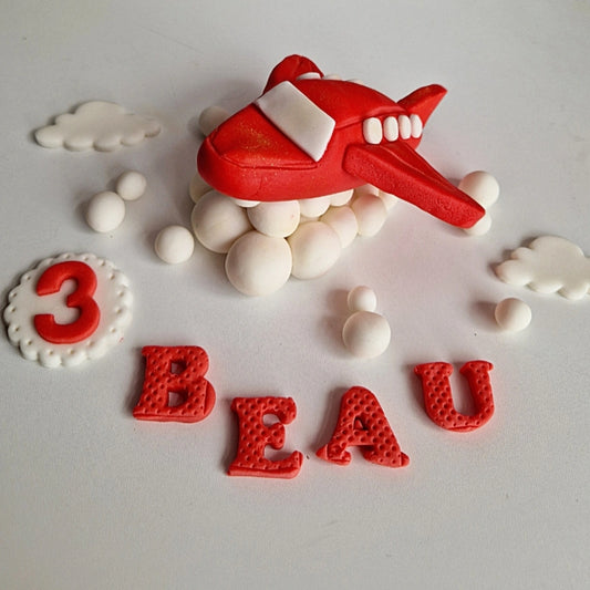 Edible plane cake topper,fondant icing decoration