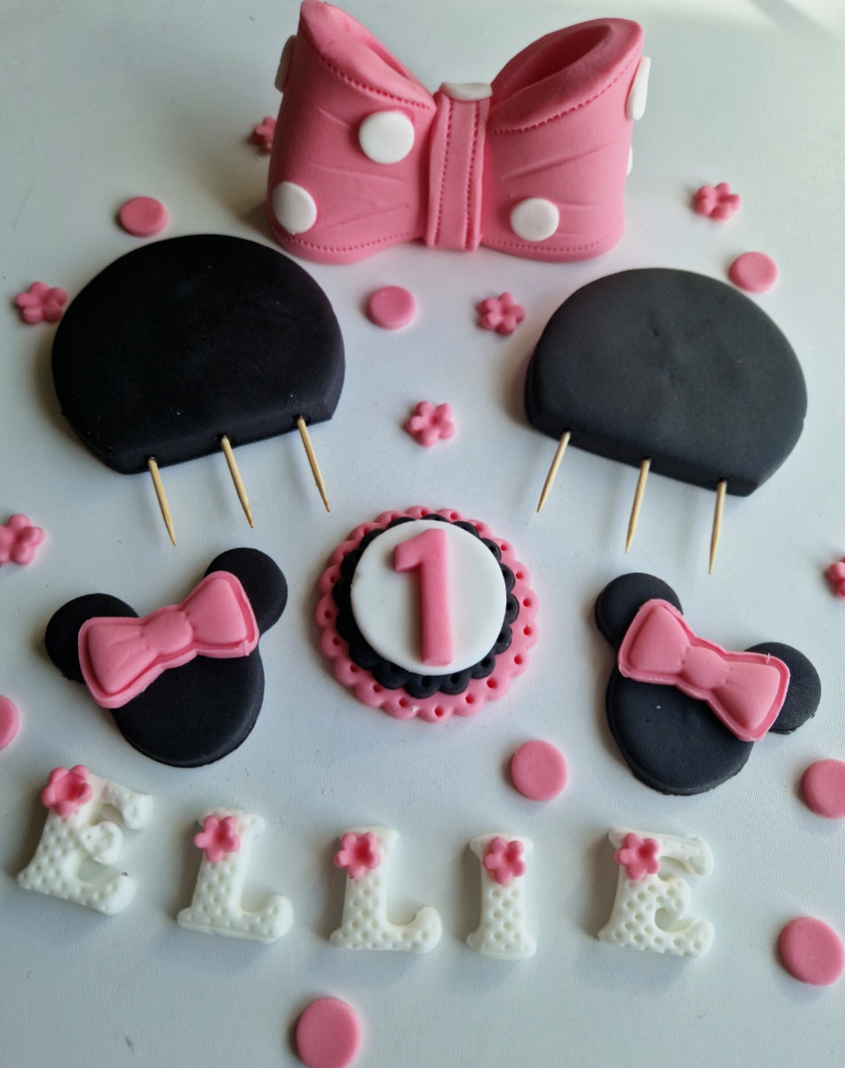 Edible mouse cake topper fondant icing decoration